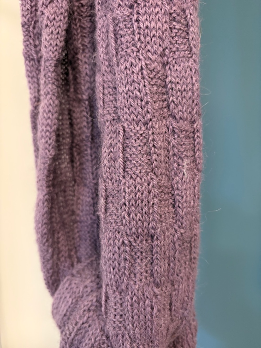 Purple hand Knit Scarf  - Unbranded